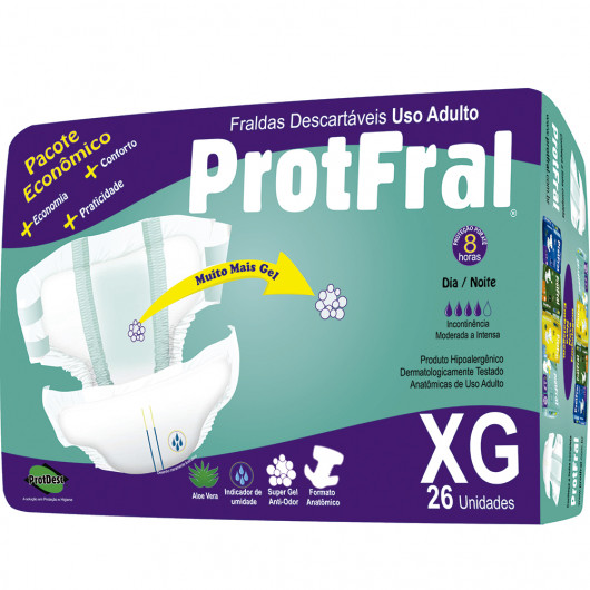 Fralda Geriátrica Econômica XG Protfral 26 unidades