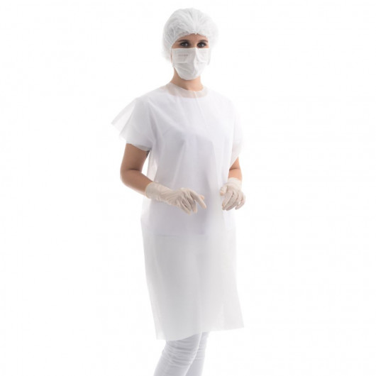 Avental Sem Manga Protdesc Premium Com Tiras 30gm pct 10 unidades Branco