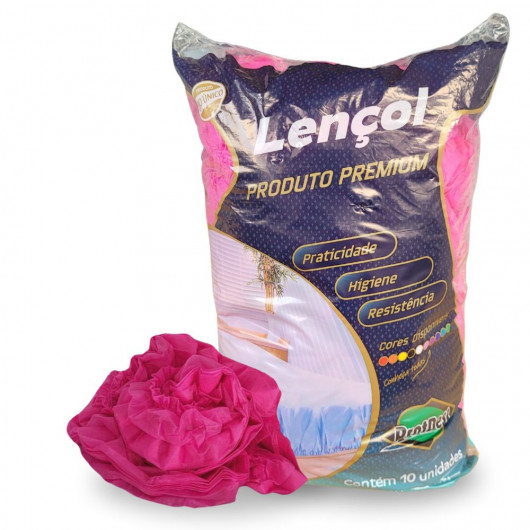 Lençol Sanfonado Protdesc Premium TNT 210 x 90 COM Elástico pct 10 unidades Pink 20gm