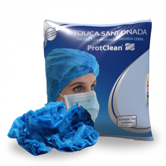 Touca Sanfonada ProtClean pct 100 unidades Azul Royal