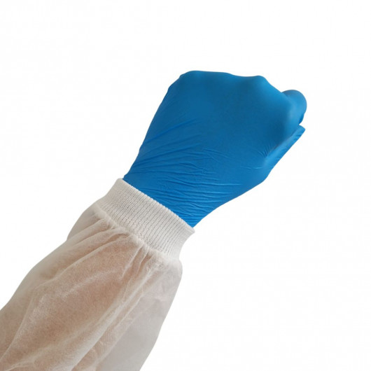 Avental Manga Longa Protdesc Premium com Punho de Malha 40gm pct 10 unidades Branco