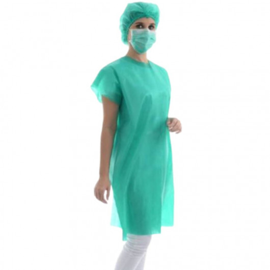 Avental Sem Manga Protdesc Premium Com Tiras 30gm pct 10 unidades Verde