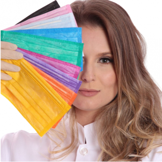 Máscara Tripla Cirúrgica ProtDesc com Elástico cx 50 unidades Colors