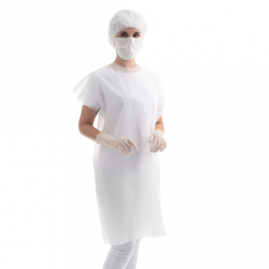 Avental Sem Manga Protdesc Premium Com Tiras 40gm pct 10 unidades Branco