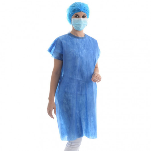 Avental Sem Manga Protdesc Premium Com Tiras 30gm pct 10 unidades Azul Marinho