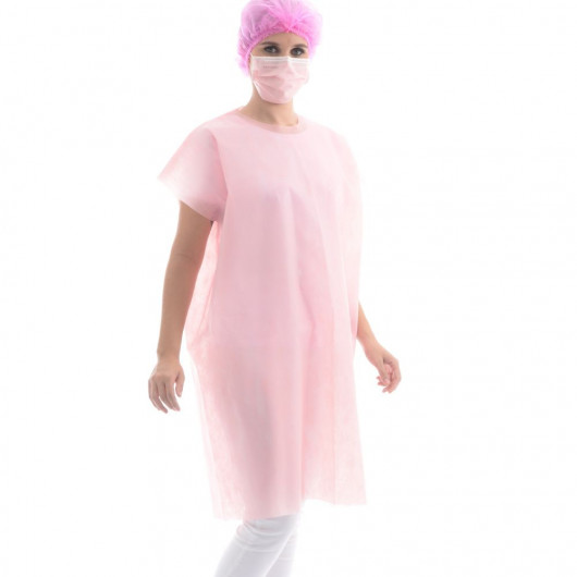 Avental Sem Manga Protdesc Premium Com Tiras 40gm pct 10 unidades Rosa