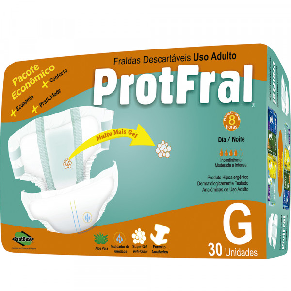 Fralda Geriátrica Econômica G Protfral 30 unidades
