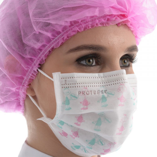 Máscara Tripla Cirúrgica ProtDesc com Elástico cx 50 unidades Estampa Hospitalar
