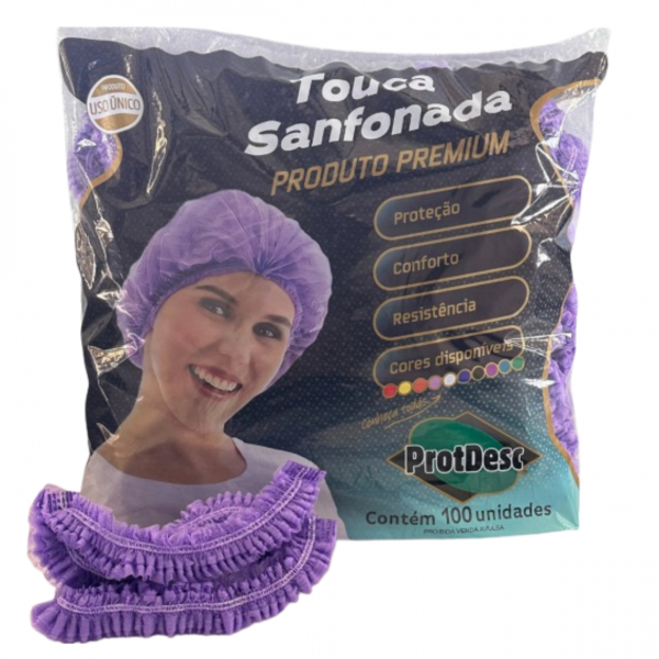 Touca Sanfonada Protdesc Premium pct 100 unidades Lavanda