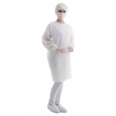 Avental Manga Longa Protdesc Premium Com Tiras 20gm pct 10 unidades Branco