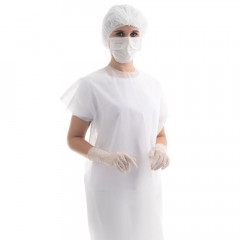 Avental Sem Manga Protdesc Premium Com Tiras 20gm pct 10 unidades Branco