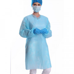 Avental Manga Longa Protdesc Premium Com Tiras 20gm pct 10 unidades Azul