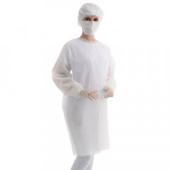 Avental Manga Longa Protdesc Premium Com Tiras 40gm pct 10 unidades Branco