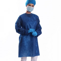 Avental Manga Longa Protdesc Premium Com Tiras 40gm pct 10 unidades Azul Marinho