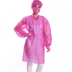 Avental Manga Longa Protdesc Premium Com Tiras 20gm pct 10 unidades Pink