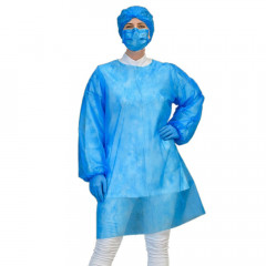 Avental Manga Longa Protdesc Premium Com Tiras 20gm pct 10 unidades Azul Royal