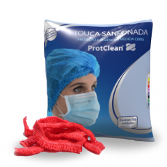 Touca Sanfonada ProtClean pct 100 unidades Vermelha