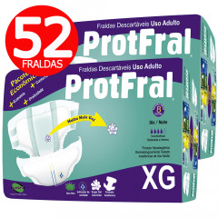 Fralda Geriátrica Kit Econômica XG Protfral 52 unidades