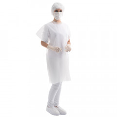 Avental Manga Curta Protdesc Premium Com Tiras 20gm pct 10 unidades Branco