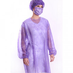 Avental Manga Longa Protdesc Premium Com Tiras 20gm pct 10 unidades Lilás