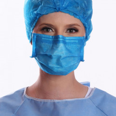 Máscara Tripla Cirúrgica ProtDesc com Elástico cx 50 unidades Azul Royal