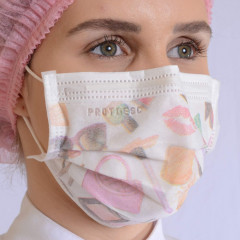 Máscara Tripla Cirúrgica ProtDesc com Elástico cx 20 unidades Estampa Fashion