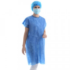 Avental Sem Manga Protdesc Premium Com Tiras 30gm pct 10 unidades Azul Marinho