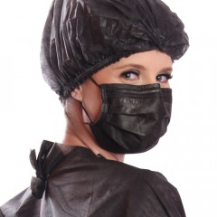 Máscara Tripla Cirúrgica ProtDesc com Elástico cx 50 unidades Black